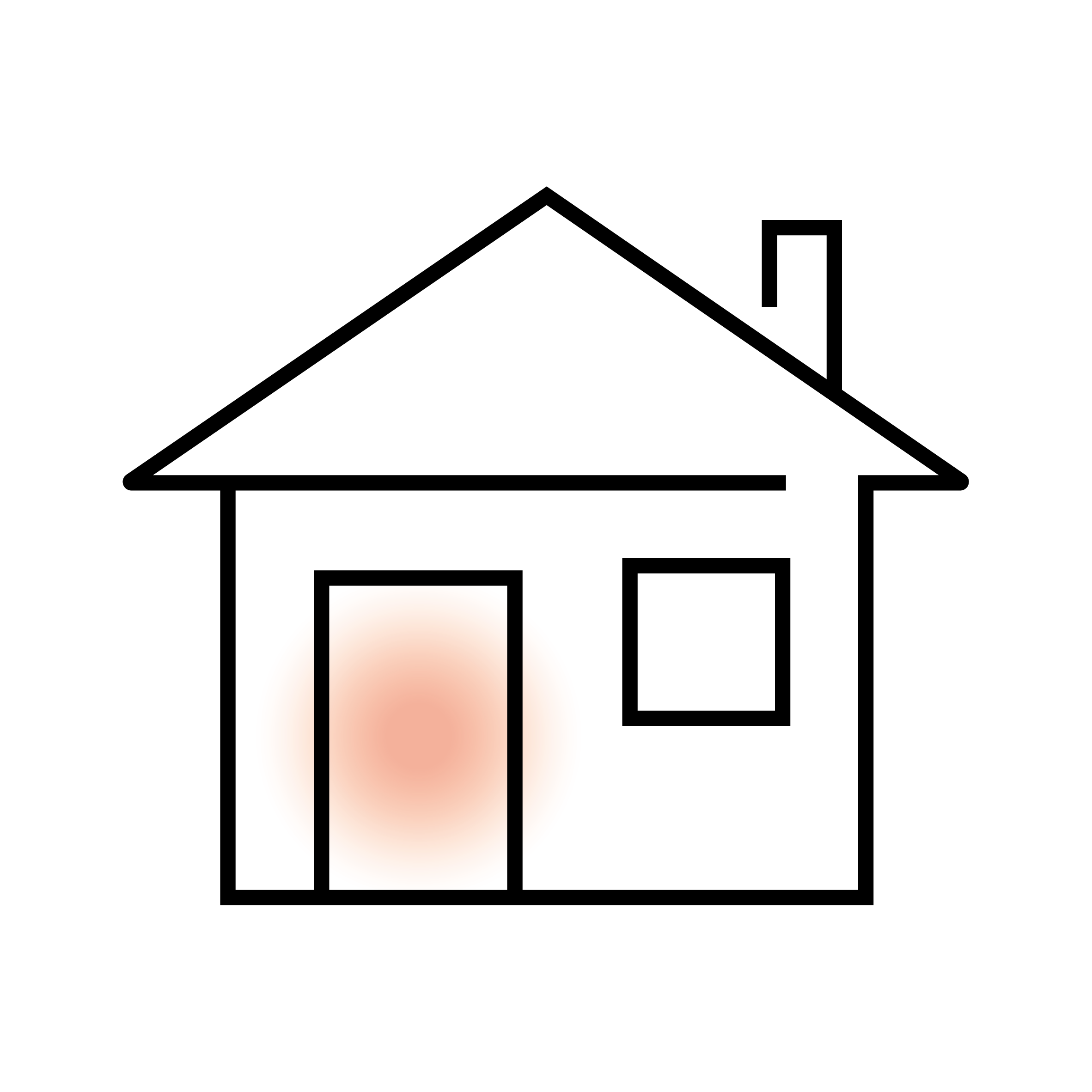 Vektorgrafik eines einfachen Hauses mit Schornstein.