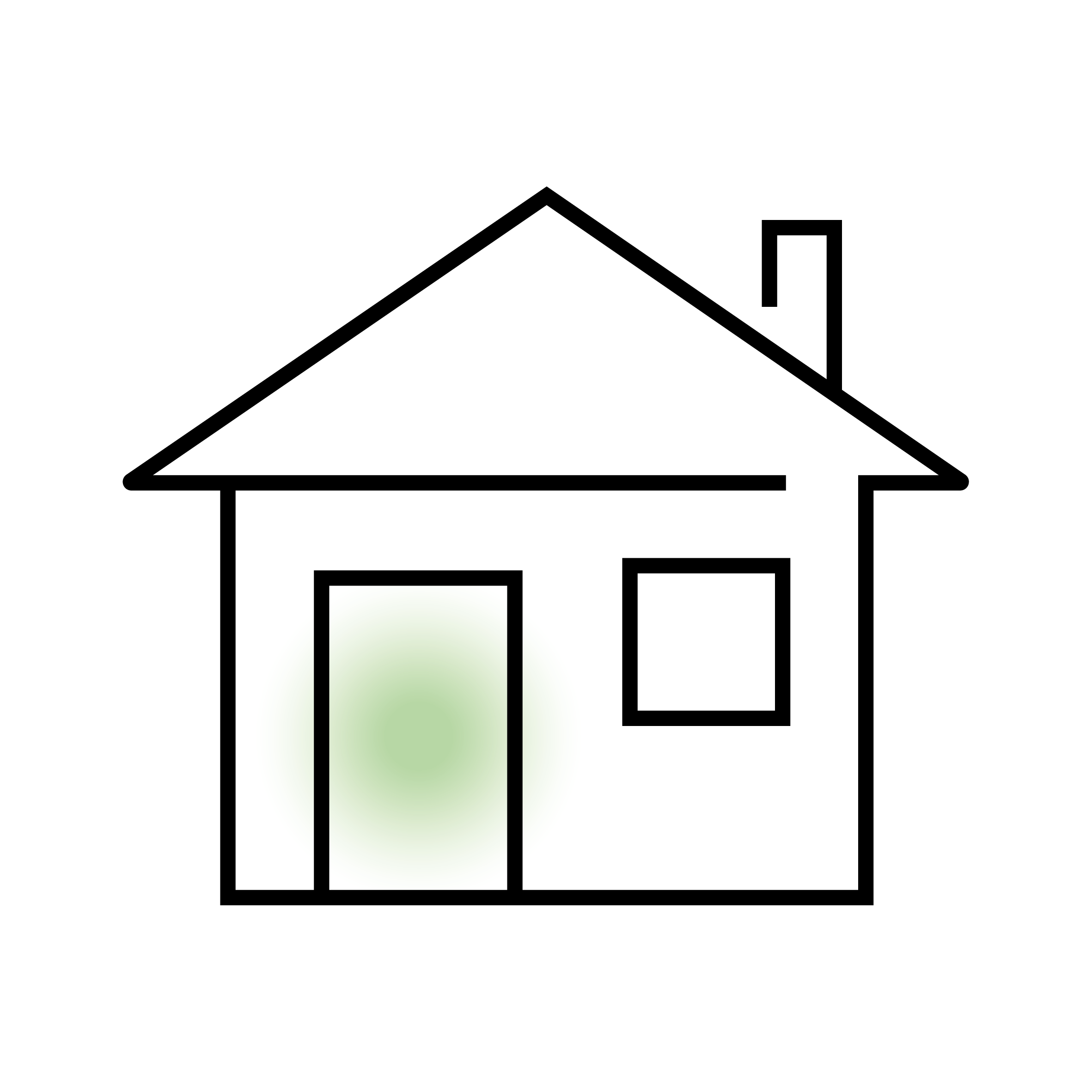 Einfaches Haus-Symbol in Schwarzlinienzeichnung.